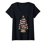 Photo Gallery donna chitarra albero di natale divertente chitarrista regalo di natale maglietta con collo a v Photo Gallery donna chitarra albero di natale divertente chitarrista regalo di natale maglietta con collo a v