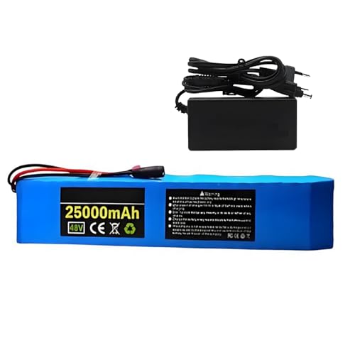 SXYKXYDL Batería de Litio para Bicicleta eléctrica Plegable de 48 V y 25 Ah, con Cargador y BMS (XT60+DC)