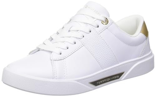 Tommy Hilfiger Court Sneaker Mujer Chic Panel Court Sneaker de piel, Blanco (White), 38