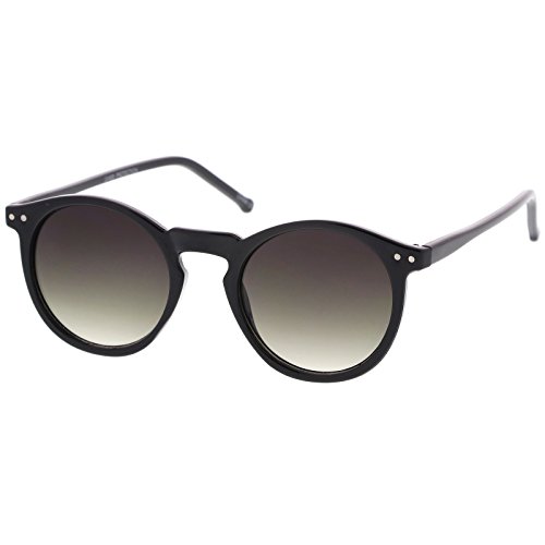 zeroUV Retro Horn Rimmed Keyhole Nose Bridge P3 Round Sunglasses 48mm2