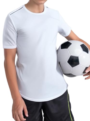 TiaoBug Kids Boys Short Sleeve Athletic Shirts Quick-Drying Sports T-Shirt Basketball Football Jersey Tees2