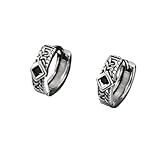 ZFHTJEKNCS Pendientes únicos de rombo para Hombres, Pendientes Vintage Vintage Color Plata de Acero Inoxidable, joyería Punk de Moda para Chico