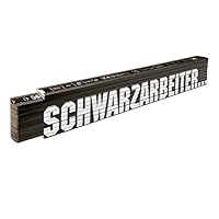 Stabila Holz-Gliedermaßstab Type 707 P SCHWARZARBEITER, 2 m, schwarz, metrische Skala, mit Winkelschema, PEFC-zertifiziert