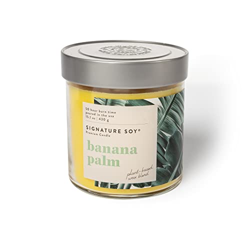 Signature Soy Lidded Banana Palm Scented Candle Large Jar #TOP18
