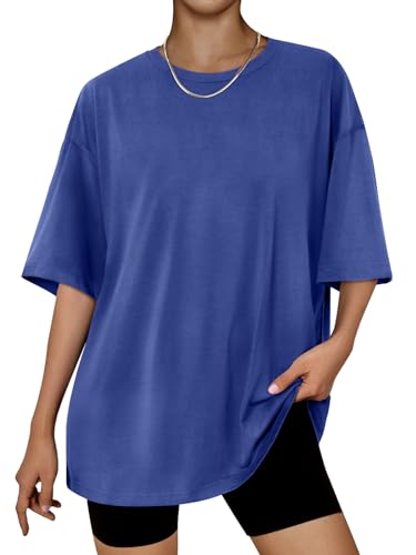 Trendy Queen Summer Outfits for Womens Plus Size Athletic Tops Spring Workout T Shirts Short Sleeve Gym Clothes 2024 Fashion RoyalBlue - 5