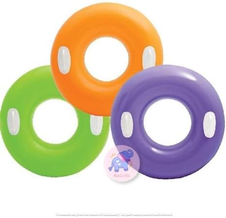 Hi-Gloss Inflatable Swimming Ring with Handles | Durable Pool Floater Tube for Kids & Adults | Large Blow-Up Swim Circle Float for Summer Fun| Comfortable Water Lounge- Pack of 1