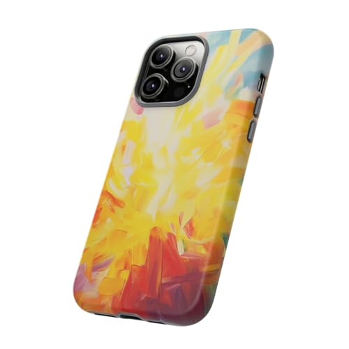 Abstrait Bright Sunshine coque rigide mate iPhone 14 Pro Max jaune pour le bureau