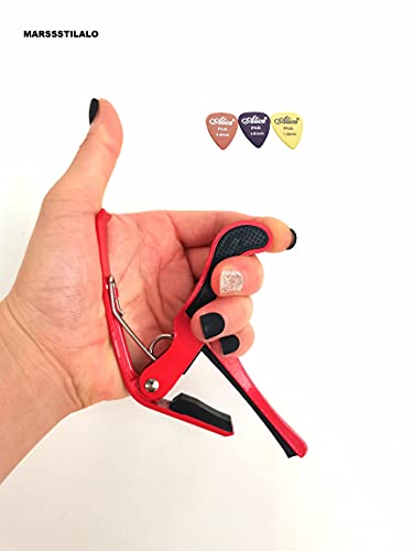 Marssstilalo Professinal Metal Capo For Acoustic Guitars Electric Bass (Red) #TOP2