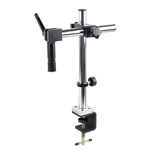 顕微鏡キット 顕微鏡ステージ スタンド 調節可能 回転可能 デスクトップ クランプ 工業用ビデオ ステレオ 顕微鏡 カメラ スタンド ホルダー ブラケット アーム + 50mm 76mm フォーカス リング 顕微鏡レンズアダプター(Pillar with