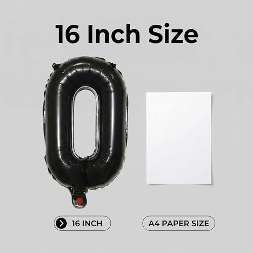 Image of Number 10 Balloon Foil Mylar Balloons for Birthday Party Decoration (Black, 16 Inch)