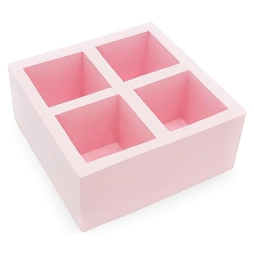 Molde de Silicona de 4 Cubos para Jabones, Velas y Cosmética Sólida | Antiadherente y Flexible | Ideal para Manualidades | 5 x 5 cm