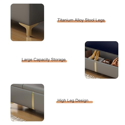 Banc de rangement en cuir PU pour sublimer votre entrée - 8