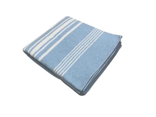 Purpura Home - Manta Mallorquina Algodón Varias Medidas Y Colores Cama De 90 Y 105 Cm. 185x235 , Azul Raya Blanca Purpura Home - Manta Mallorquina Algodón Varias Medidas Y Colores Cama De 90 Y 105 Cm. 185x235 , Azul Raya Blanca