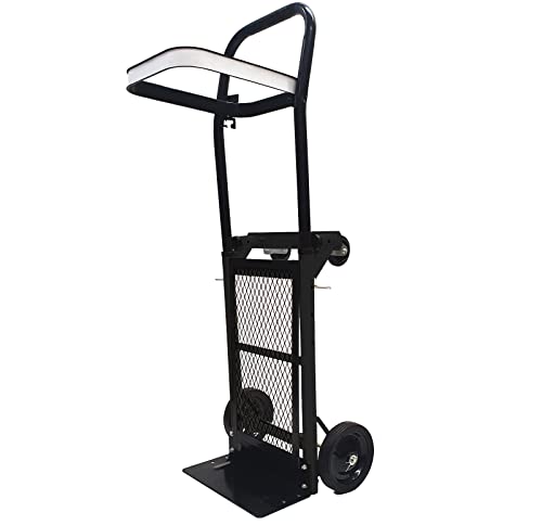 Foto von DMS® 2in1 Sackkarre Transportwagen Multifunktionskarre Plattformwagen handwagen Schwerlast-Plattformwagen 4 Rädern für Gepäck, Reisen, Auto, Einkaufen, Umzug und Büro Schwarz SKK-120S
