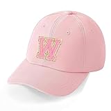 Baseball Hat Pink with Letter W for Women Adult,Personalized Baseball Cap,Adjustable Size,Sun Cap,Fishing Hat,Monogrammed Giftss for Women,Mom,Friend,Sister,Daughter,Teen Girls