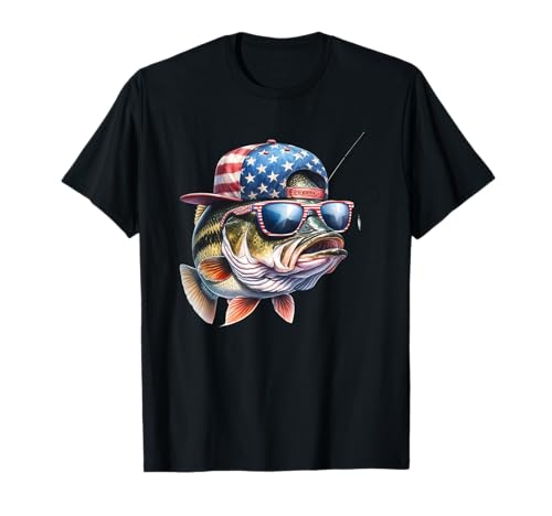 American Flag Fishing T-Shirt- Funny Fisherman Gift T-Shirt