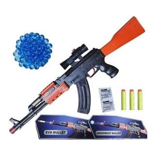 Brinquedo Ak-47 Arminha Lança Dardos E Bolinhas De Gel Grande