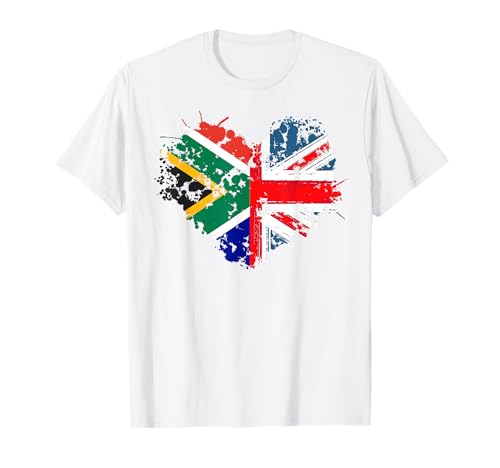 Idee bandiera del Sud Africa Bambini e cuore sudafricano britannico Maglietta