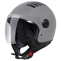 VINZ Como Jethelm mit Visier ECE 22.06 Zertifiziert | Roller Helm Mopedhelm Für Motoroller & Vespa | Herren & Damen | Motorradhelm in XS-XL | Erhältlich in 4 Farben - Titanium