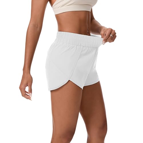 Womens Running Shorts Elastic High Waisted Shorts Workout Shorts Quick Dry Athletic Shorts Pants3