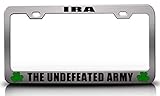 Customola - IRA The Undefeated Army Irish Flag Steel Metal License Plate Frame Ch