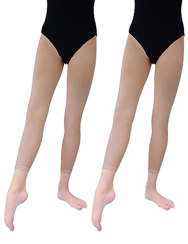 Phoeswan Ballet Tights for Girls/Women, Convertible/Footless Dance Tights for Ballet, Gymnastics, School, 2 or 3 Pairs/Pack