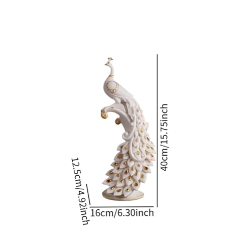 Estatua elegante de pavo real para decoración miniatura 2