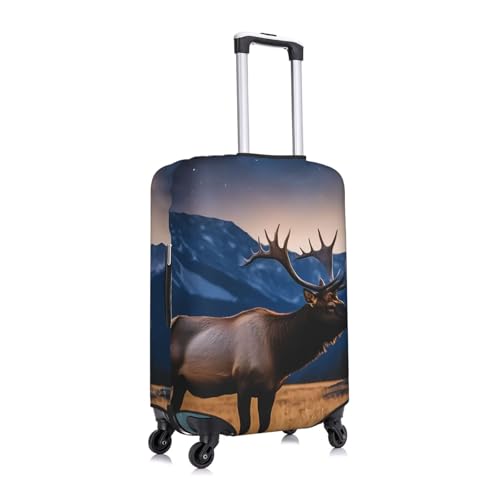 Elk In The Meadow Elastic Travel Luggage Cover, Washable Spandex Suitcase Protector, Anti-Scratch Fits 18-32 Inch3