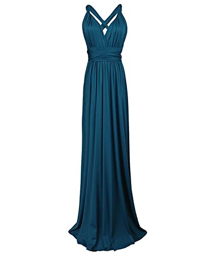 Image of Sexyshine Women's Backless Gown Dress Convertible Multi-Way Wrap Halter Cocktail Dress Bandage Bridesmaid Long Dresses