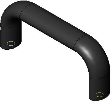 1.93 x 4.41 Lg. M6x1.0 thd., Tumbled Finish, Oval Aluminum Metric, Pull Handle (1 Each)