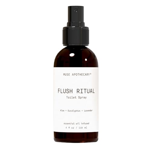 Muse Apothecary Flush Ritual - Aromatic &amp; Refreshing Toilet Spray, Use Before You Go, 4 oz, Infused with Natural Essential Oils - Aloe + Eucalyptus + Lavender