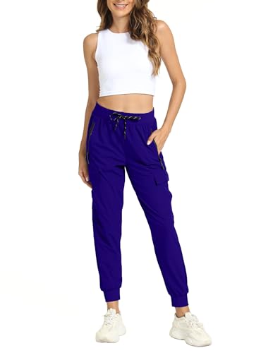 Calça cargo feminina com bolsos - leve de secagem rápida, resistente à água, para viagens, casual, a