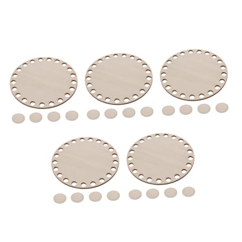 BELLIFFY 25 pcs Wooden Crochet Basket Bottom Pre Drilled Base for Knitting Craft Durable Wooden Shaping Base for Bag Making for Beginners and Craft Lovers