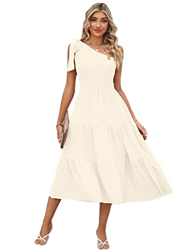 Robe longue d'été avec fente plissée en beige pour un style raffiné et fluide