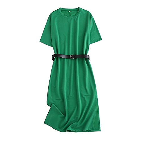 MOYAO Vestido Midi Abierto Lateral Manga Corta De Gran Tamaño, 6., S