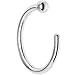 Body Candy Tiny Nose Hoop 20 Gauge 1/4 Small Diamenter Solid 14k White Gold 6mm Nose Hoop