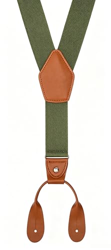 Image of Suspenders for Men Button End Adjustable Y-Back Elastic 47 Inches