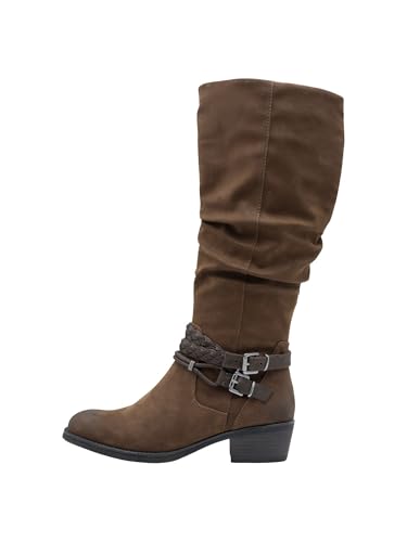 Marco Tozzi Damen Stiefel mit Blockabsatz Vegan, Braun (Cafe Comb), 40 EU