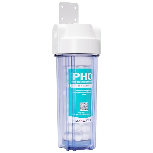 Filtre anti-échelle Max Water USA boîtier transparent 25 cm pour protection calcaire