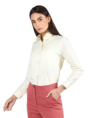 Image of CHKOKKO Women Solid Polycotton Regular Formal Shirt