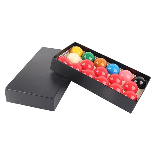 BuyWeek Jeu de Boules de Billard Snooker 57,2 mm 17 Pièces, Jeu de Billes de Snooker en Résine, 10 Rouges, 6 Mulitcolores et 1 Blanche, pour Tournois de...
