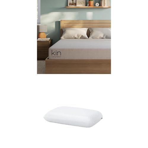 Image of Tuft & Needle Kin Medium Firm 10 inch California King Adaptive Foam Mattress in a Box Bundle Premium Adaptive Foam King Size 2-Pack Pillow - Supportive and Cooling