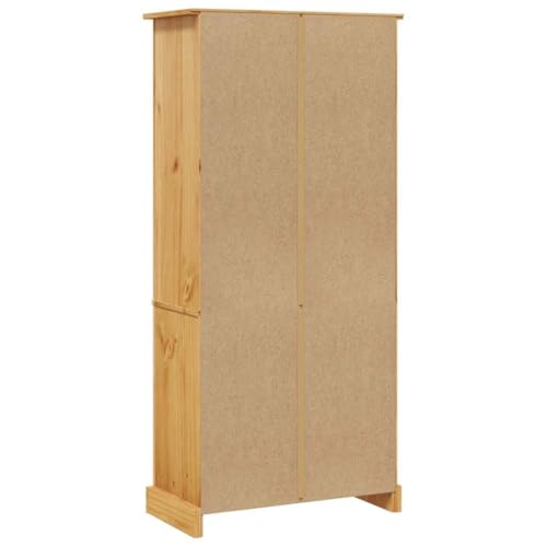 Librería de pino de 80x40x170 cm marrón con 5 compartimentos de estilo rústico 7