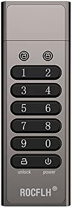ROCFLH DEFG4 128GB Secure Encrypted USB Flash Drive with Keypad, Secures Data Use AES 256-bit Hardware Encryption, Password Protected Thumb Drive, Hidden Pen Drive, Physical Security (DEFG4-GG128)