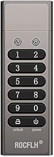 ROCFLH DEFG4 128GB Secure Encrypted USB Flash Drive with Keypad, Secures Data Use AES 256-bit Hardware Encryption, Password Protected Thumb Drive, Hidden Pen Drive, Physical Security (DEFG4-GG128)