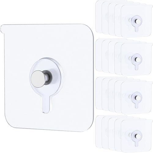 Image of Self Adhesive Hooks for Hanging | Heavy Duty Adhesive Wall Hooks for Wall Heavy Items | Sticker Screw Wall Hook Without Drilling, Nail Free Wall Hooks for Clothes Towels (Frame Hook, 10-pcs)