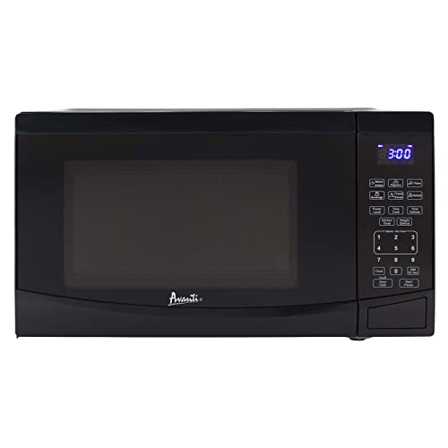 Avanti Mt09V1B Microwave Oven 900-Watts Compact With 10 Power Levels And 6 Pre-Set Cooking Settings, Speed Defrost, Electronic Control Panel And Glass Turntable, 0.9 Cu.ft, Black #TOP1