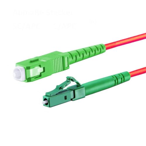 Câble fibre optique OS2 G.657.A2 rouge avec connecteurs mâles SC/APC LC/APC