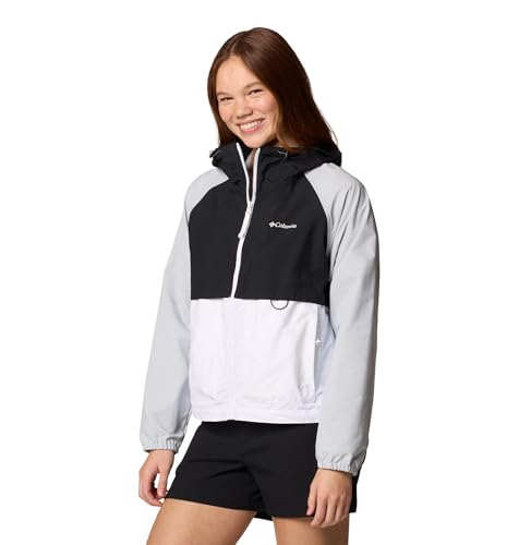 Columbia Women's Spire Valley Windbreaker, White/Black/Cirrus Grey, Large - image 3