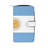 Carteras de cuero para hombre, diseño de bandera de Argentina, monederos suaves, regalos para mujeres, 19,7 x 11 x 3,5 cm